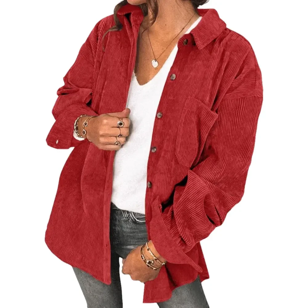 HALARA Women’s size small burnt orange corduroy shacket shirt jacket NWT